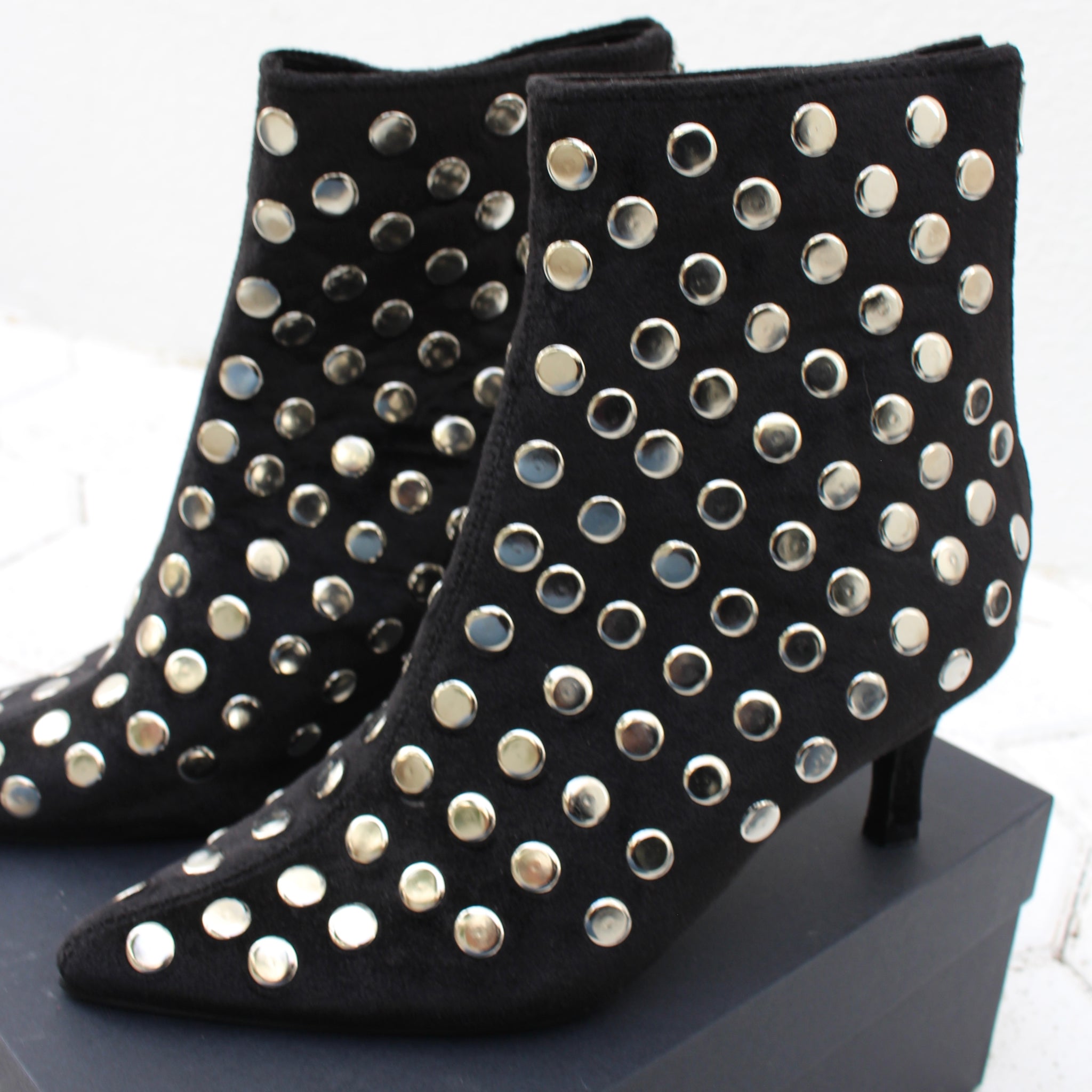 Denim Boots with Studs